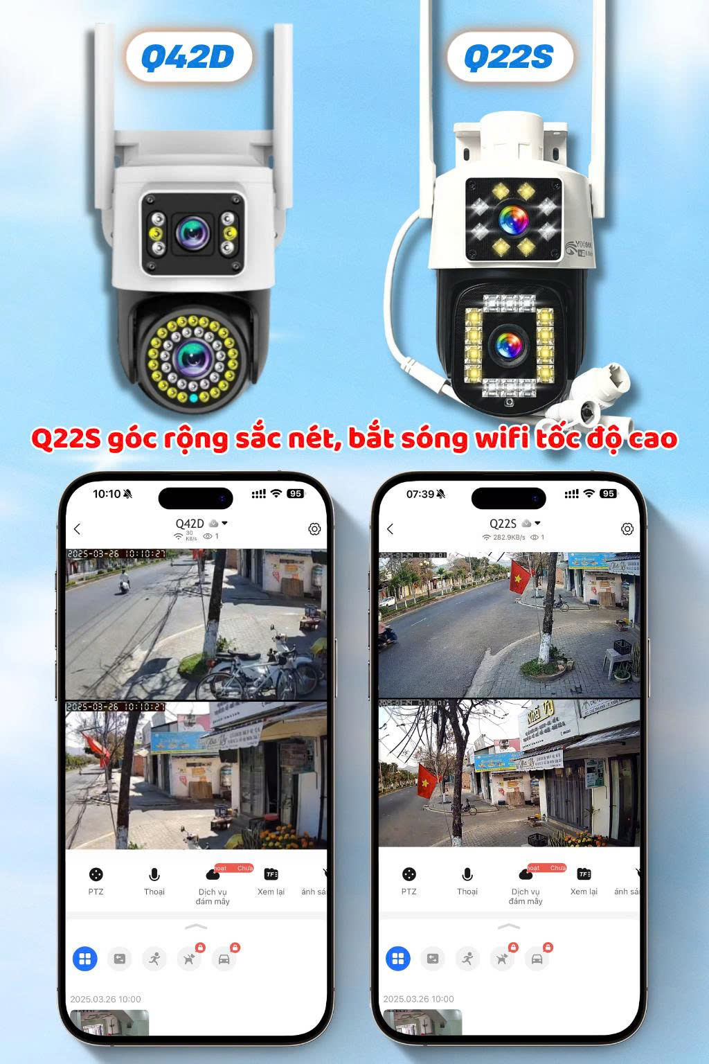 So sánh Q22S bắt sóng WiFi mạnh, góc rộng sắc nét