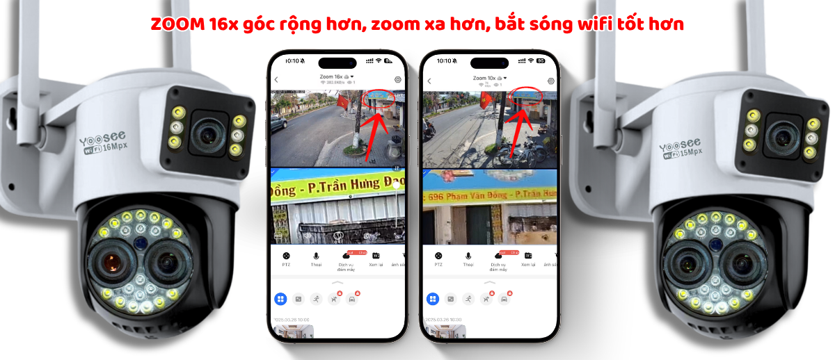 So sánh Zoom 16X và Zoom 10X trên app